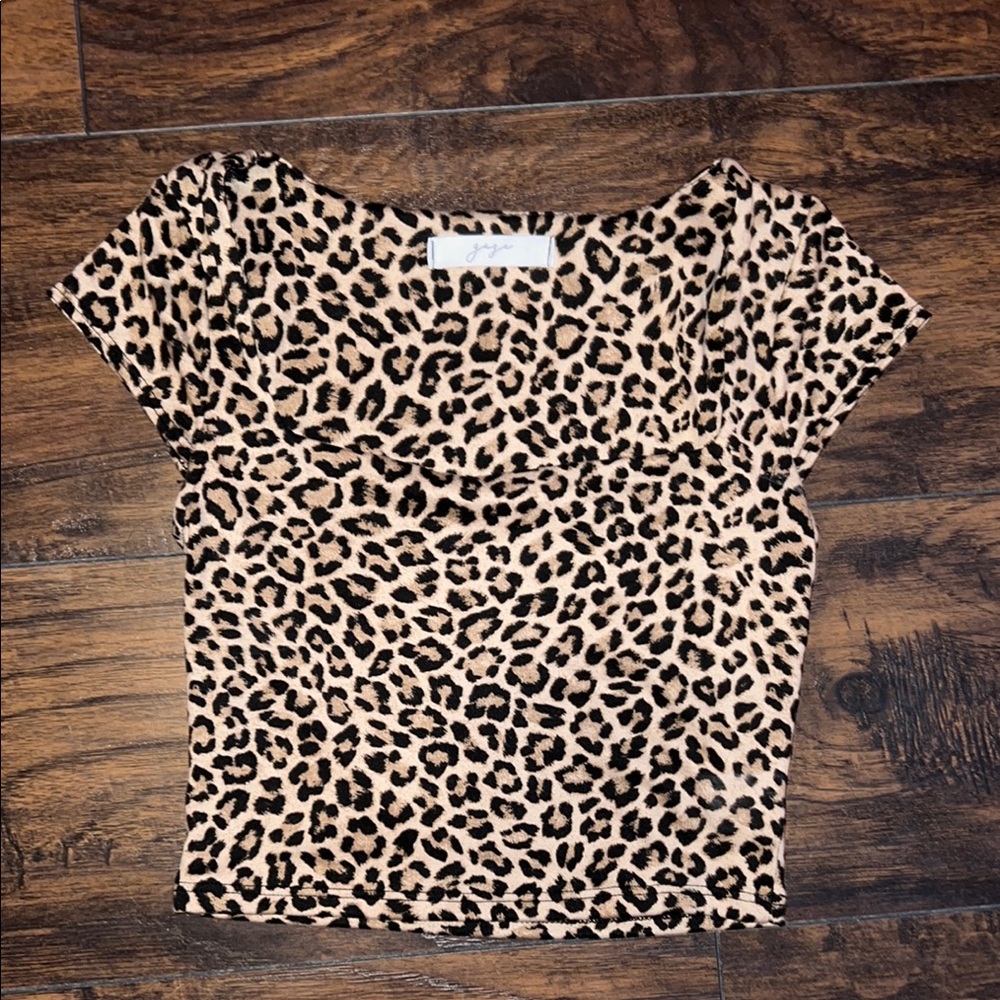 Princess Polly Leopard Print Blouse - Black and Tan